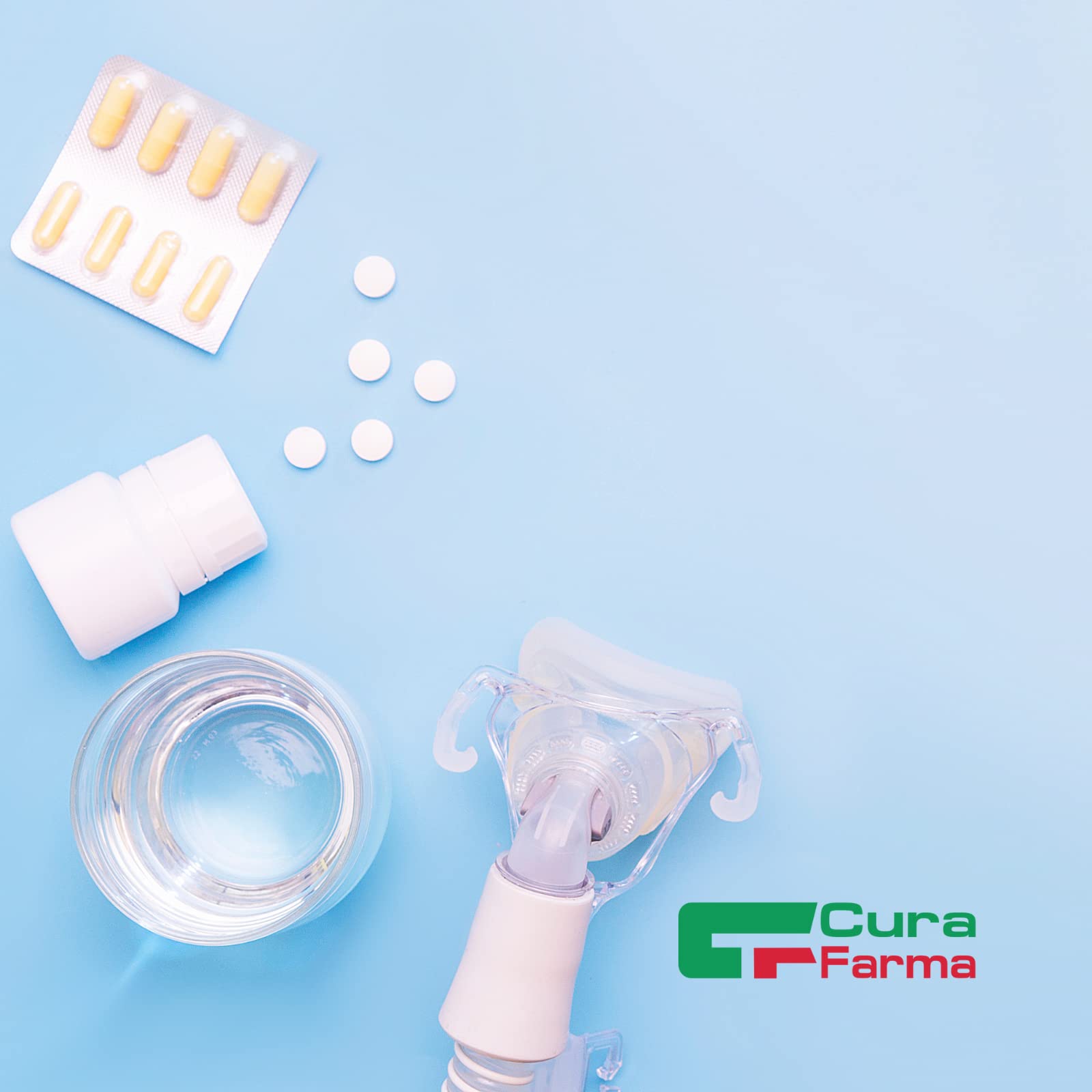 Curaneb aerosol a pistone portatile per bambini ed adulti. Potente e silenzioso, completo di borsa per il trasporto ed accessori. Compatibile con accessori di Nebula, Omron, Laica, Breuer