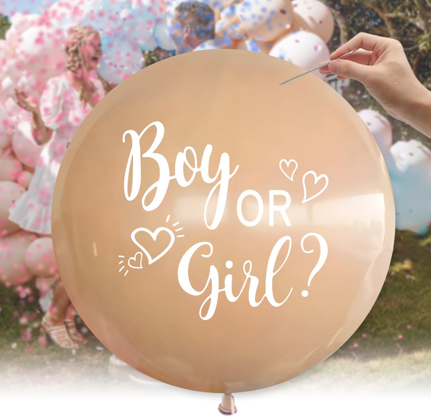 36Inch Gender Reveal Balloon, Gender Reveal Ideas Neutral Boy or Girl