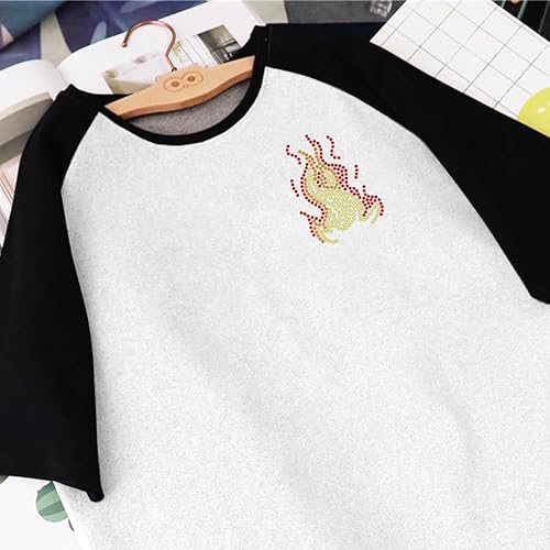 Miniatura 3 de ORIGACH Calcomanía de transferencia de calor con diamantes de imitación de corazón rojo, decoración de reparación de ropa para camiseta, sombrero,