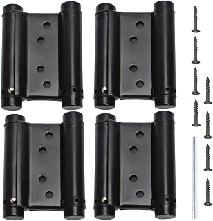 3" Double Action Spring Hinges, Self Closing Door Hinges for Saloon Cafe Pub Swinging Doors, 201 Stainless Steel, Including Pins and Screws, 4-Pack