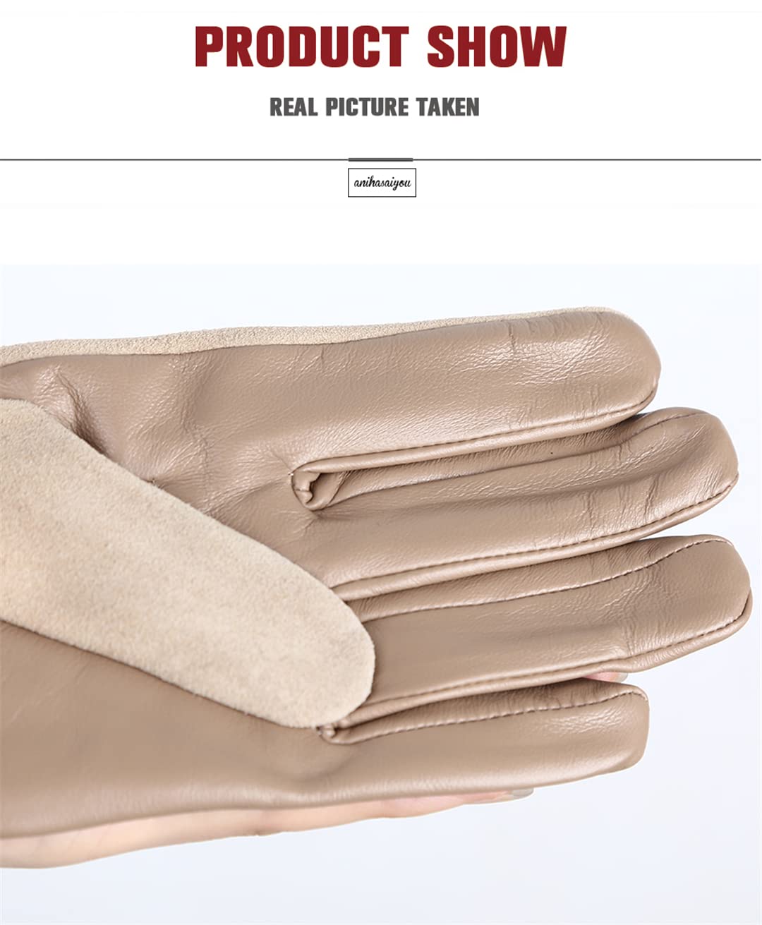 Damen Handschuhe aus Schaffell, Veloursleder, 50 % Leder, hält warm, Winter, lange Handschuhe Fashion