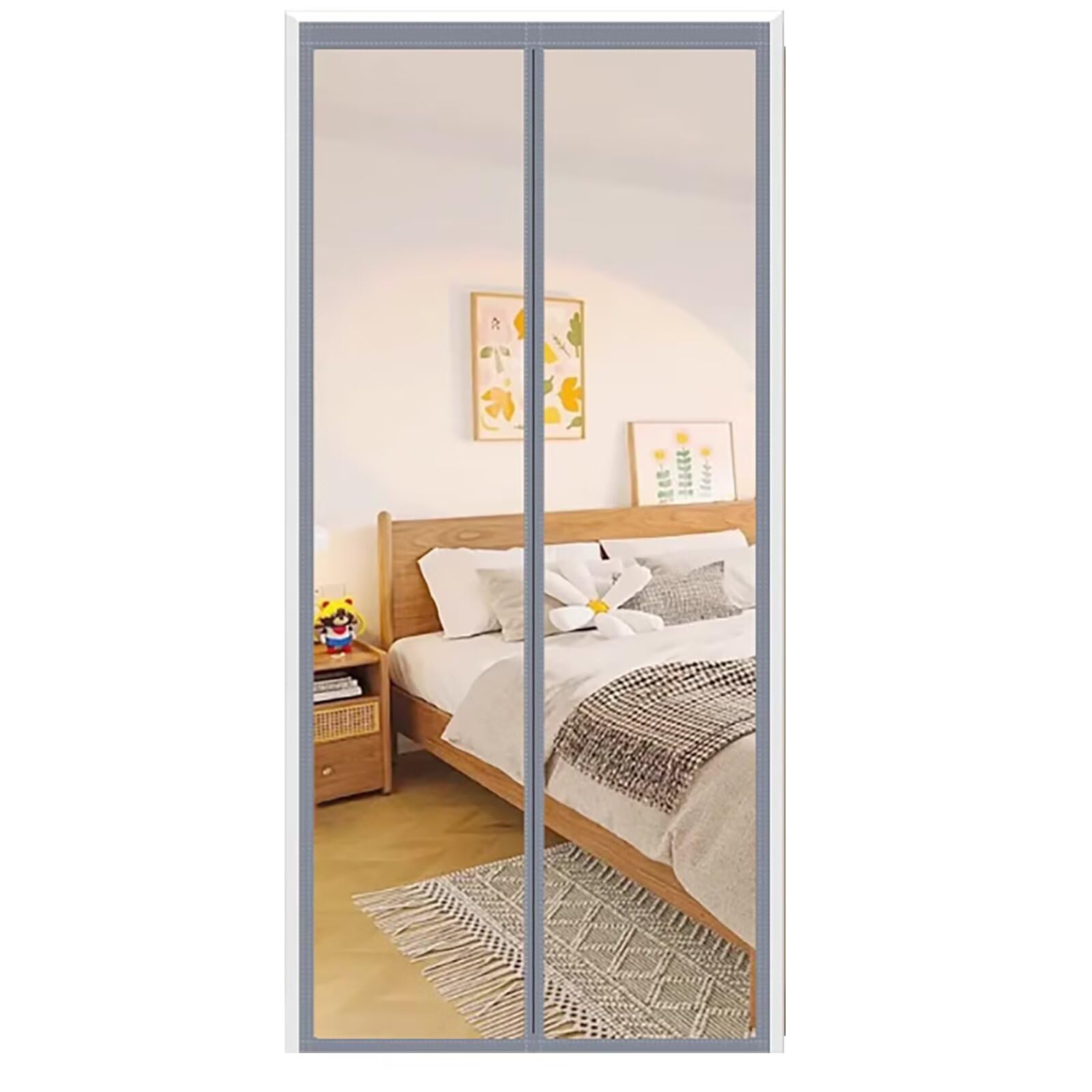 Rideau thermique de porte pour patio et couloir contre le froid 80x200