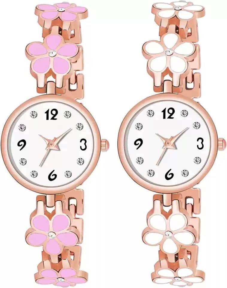 GOLDENIZE FASHION Stylish Gift Wrist Watches for Women & Girls Combo Pack of 2 (B09ZF2MKVL) Amazon Price History, Amazon Price Tracker