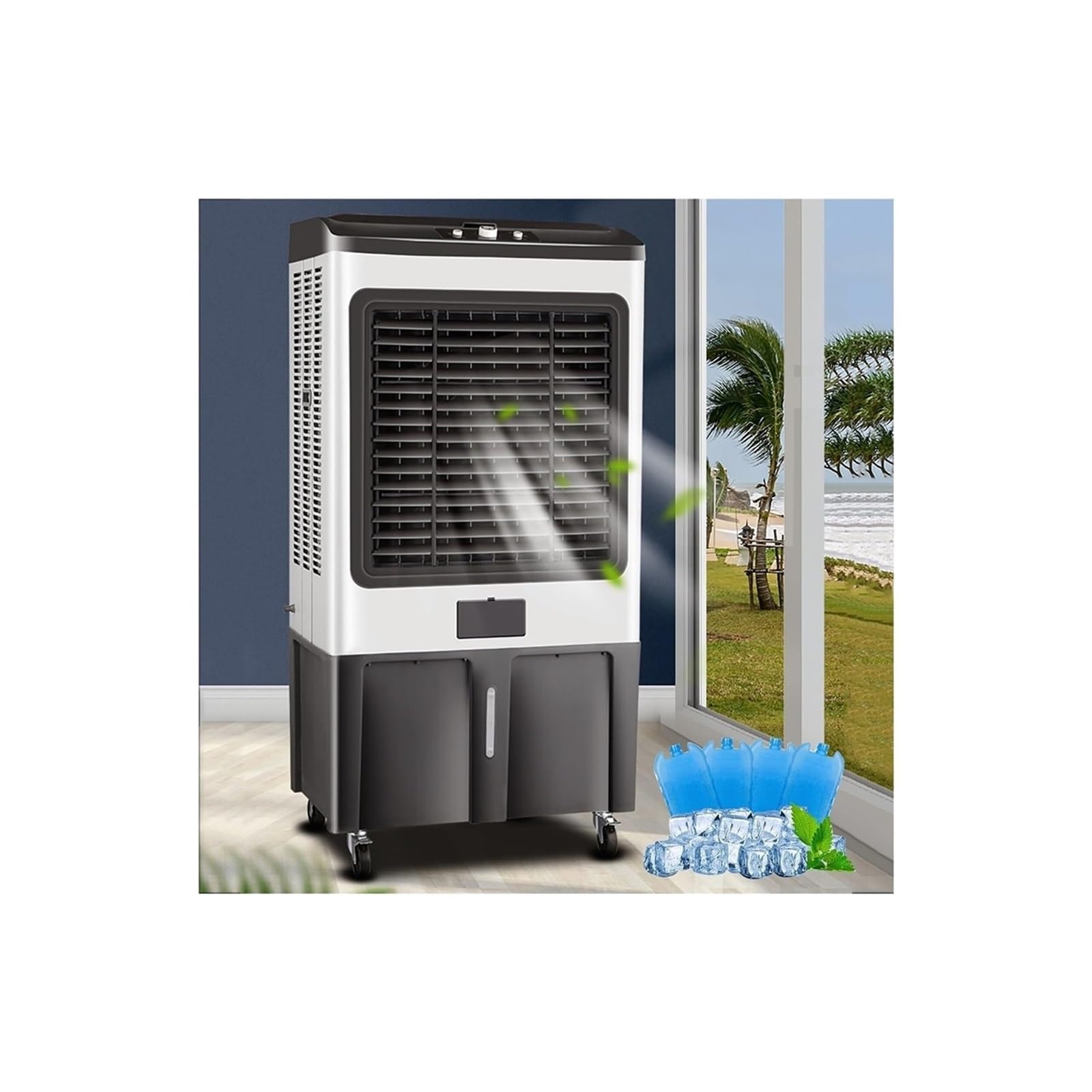 Qerasxpmkunj One Color 3-In-1 Evaporative Air Cooler — 3-Speed Fan With 60°/120° Oscillation
