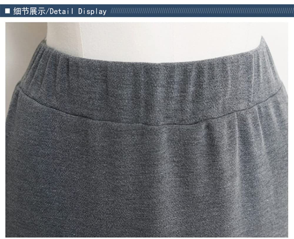 Thermoleggins Für Damen,Frauen Thermal Leggings Fashion Plus Size Grau Gefälschte Zwei Plissee Rock Hoch Taillierte Leggings Dick Gestrickt Dehnbare Hose Strumpfhose Für Den Winter I