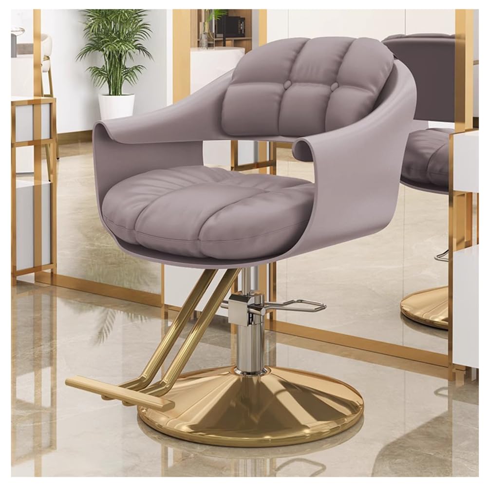 OZBMA Salon Barber Chair, Professional Classic Hydraulic Hairdressing Chair With Adjustable Seat Height, 360° Swivel Haircut Styling for Barbershop Beauty Spa Tattoo Shop,Black,A (Grey B)