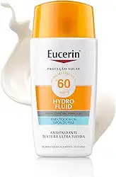 EUCERIN Protetor Solar Facial Ultra Fluido FPS 60 50ml, Hydro Fluid, Antioleosidade, Antioxidante, Rosto, Proteção UVA, UVB e Luz Visível