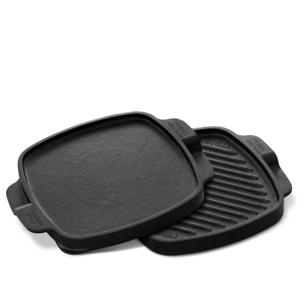 Hawkins Futura 22 cm Reinforced Cast Iron Grill n Griddle, Tawa