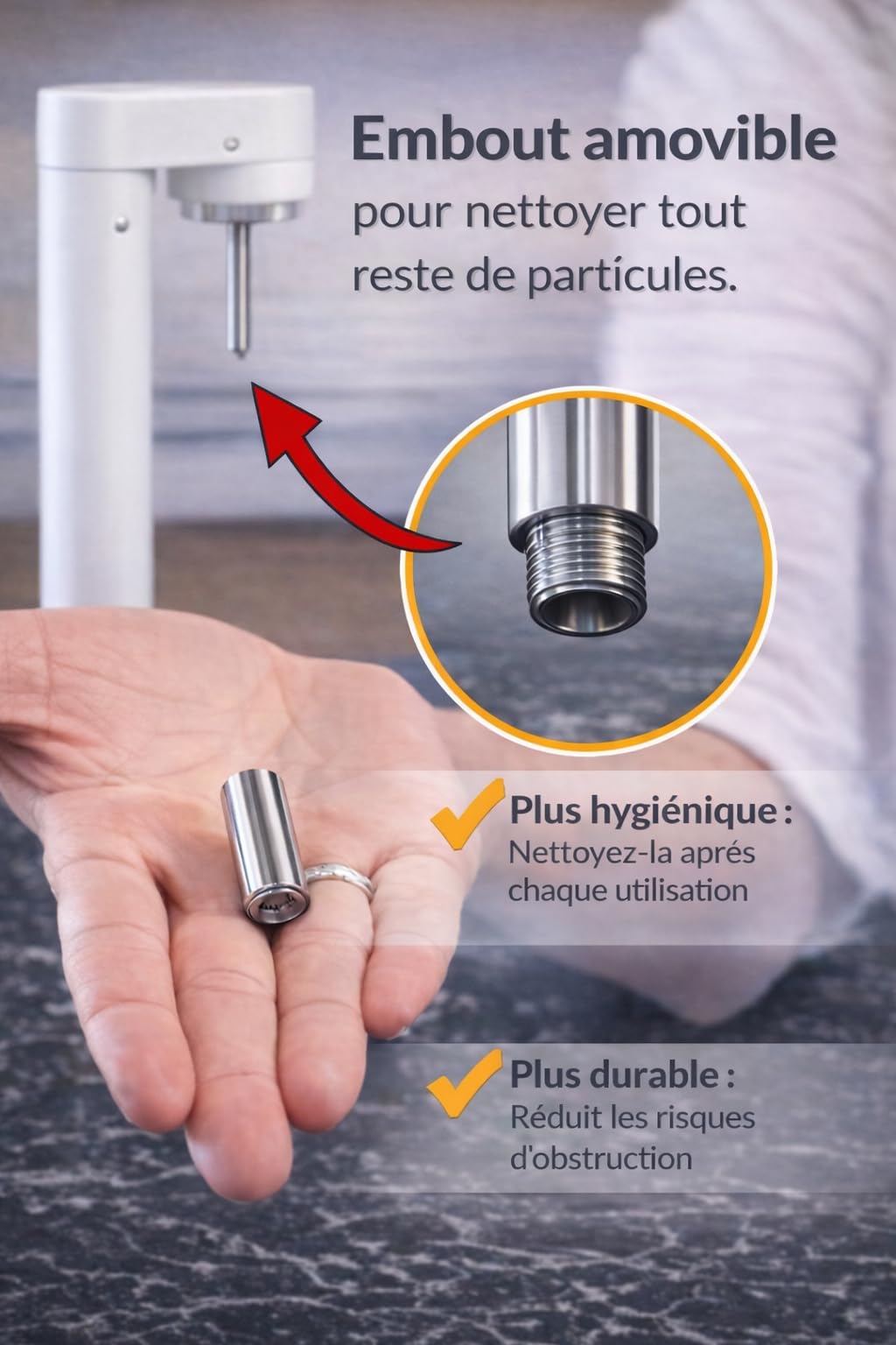 Machine à Eau gazeuse Fizz Club H2O Blanc Mat – Gazéificateur Manuel Sans Électricité