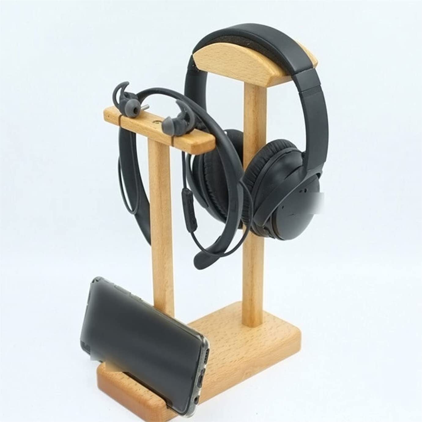 Soporte para Auriculares, Colgador de Auriculares Soporte for Madera Maciza for duales for montado en la Cabeza Auriculares intraaurales