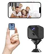 ZHENHAN 1440P HD Mini WiFi Security Camera – Indoor Wireless Rechargeable Pet/Home/Office Surveillance with Motion Detection, Night Vision, 100-Day Battery, Cloud/SD Storage & App Control (Black)