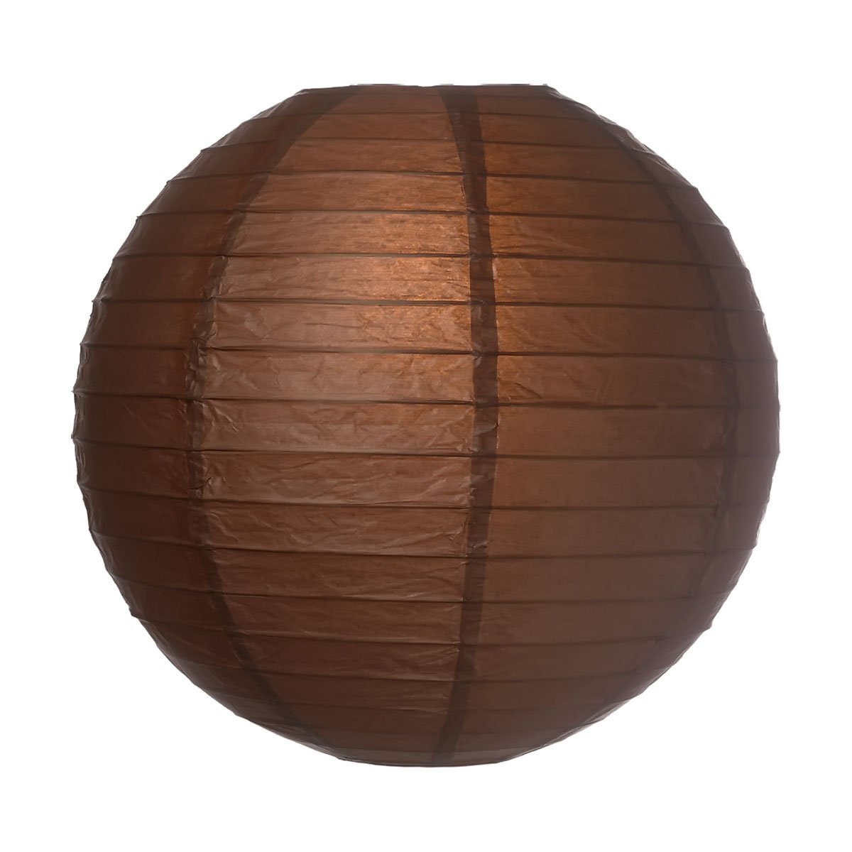 Luna Bazaar Premium Decorative Paper Lantern - (Single, 8-Inch, Chocolate Brown, Parallel Ribbing) Round Paper Lantern - Ideal Wedding and Party Decor or Home Accent, Lighting Optional
