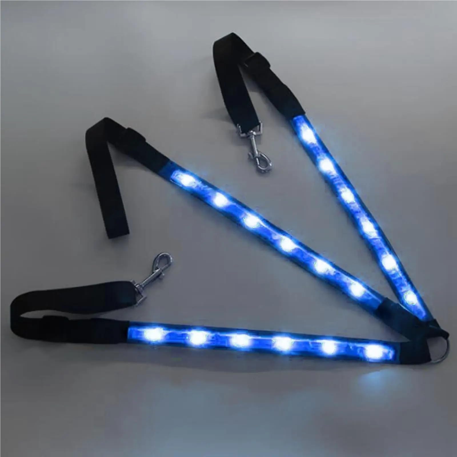LED Brustgeschirr für Pferde - Einstellbare Ausrüstung mit Power-Lichtstreifen (Blau)