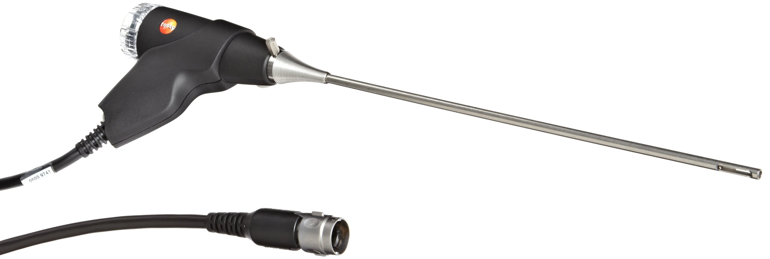 Testo 0600 9741 Compact Flue Gas Probe with 5' Hose, 500 Degree C, 6mm Diameter x 300mm Length for 327-2 Flue Gas Analyzer