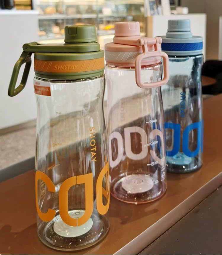 Image of The Venti Shotay Cool Unbreakable Water Bottle With Sipper Bpa Free Tritian, Leak-Proof Water Bottle Ideal For Office, Sports, School, Gym (850Ml Peach) - Polypropylene