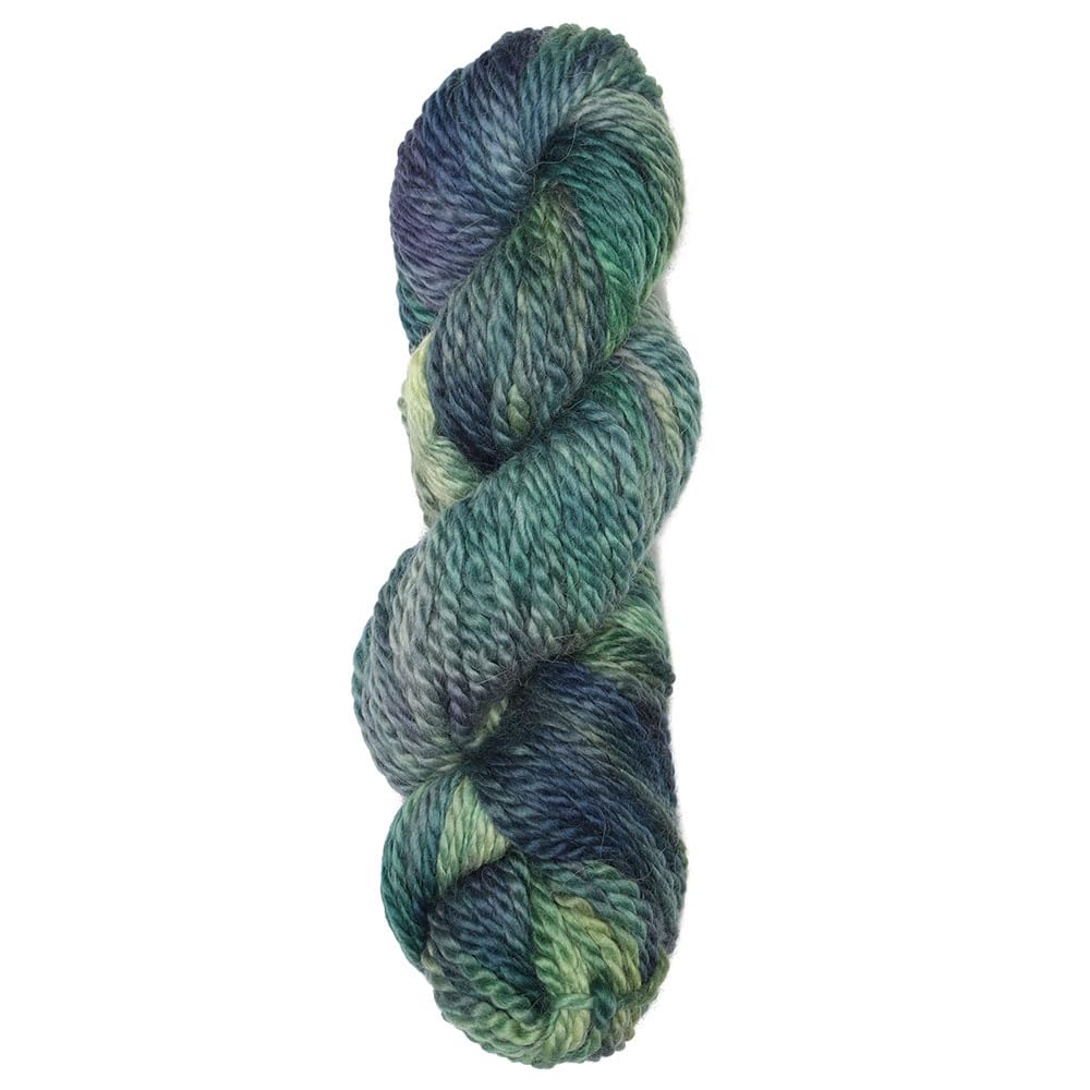100% Baby Alpaca Yarn Wool 100g Hank Bulky Weight Hand Dyed Made in Peru (Blue Grass)