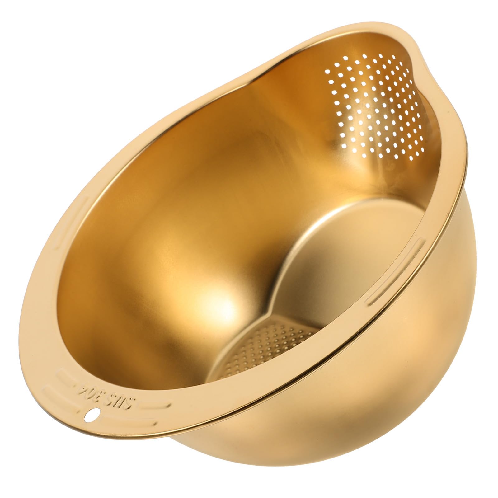 Escurridor de Lavado de Frutas y Arroz Acero Inoxidable Pequeño, Cesta de Malla Fina Dorada, Multiusos para Cocina y Escurrido, Herramienta Práctica para Hogares y Restaurantes