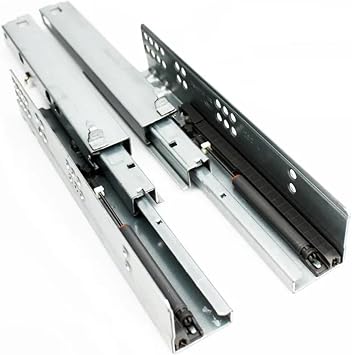 DTC Damping Rail SS10 Three-Section Fully Pulled Out Drawer Slide Rail, Hidden Cushioning Rail Slide400mm