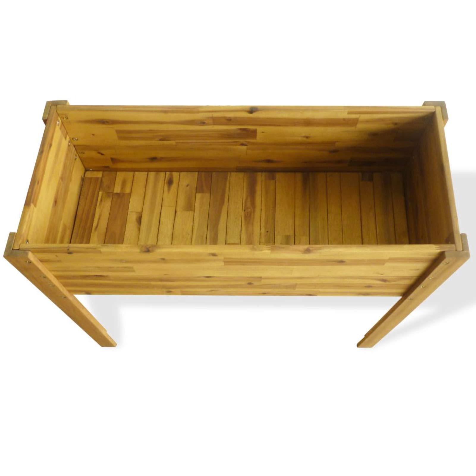 Homgoday Pflanzgefäß für den Garten, Hochbett für den Garten, aus massivem Akazienholz, Pflanzgefäß für den Garten, Pflanzgefäß für den Außenbereich, Blumenkasten für den Balkon
