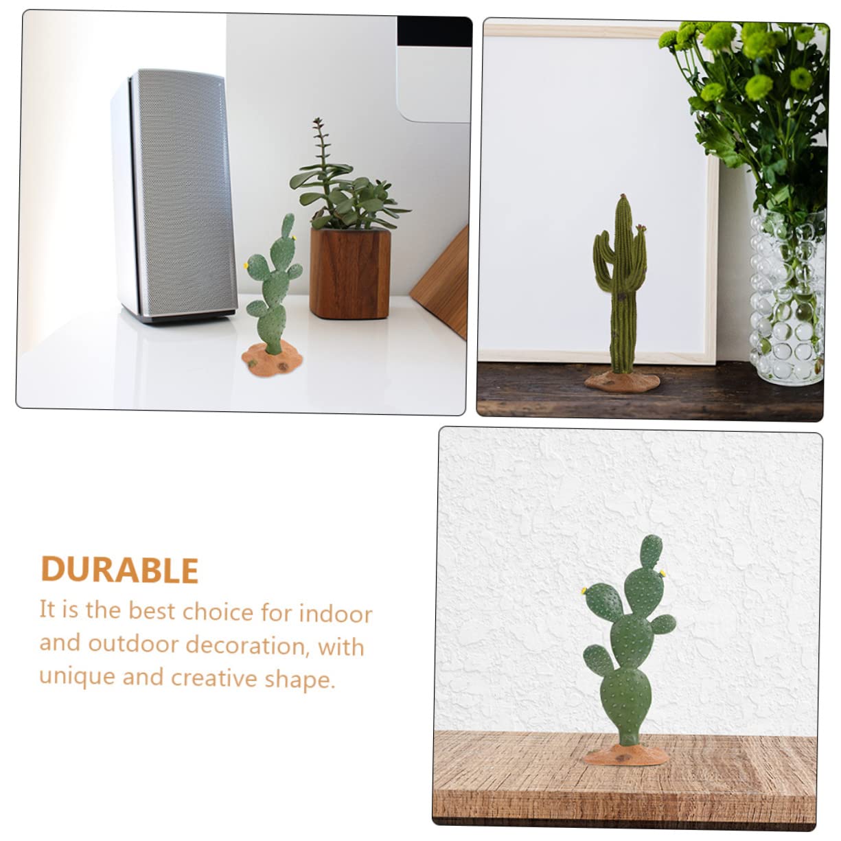 CLISPEED Cactus Artificiel 2 Pièces Décoration De Bureau Et Terrarium Plantes Succulentes Simulées 5.5 Pouces Matériau PVC pour Maison Jardin Et Bureau