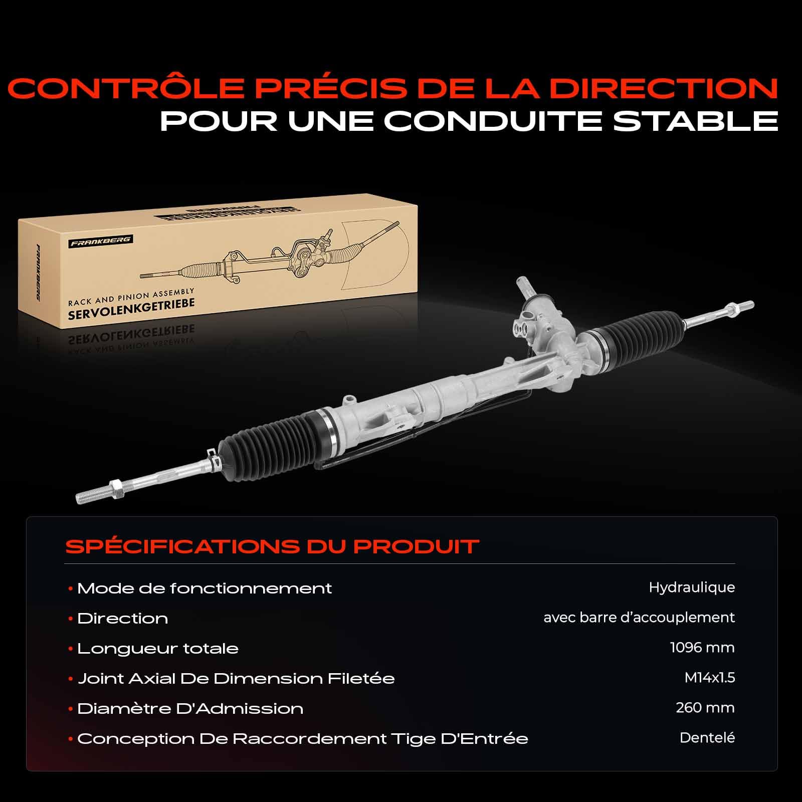 Frankberg Boîtier de direction, conduite à gauche, essieu avant 4001.8