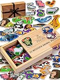Jaques of London Magnete Tiere | Magnete Kinder | Holzmagnete für Kleinkinder | Kühlschrank Magnete Set Kinder | Seit 1795
