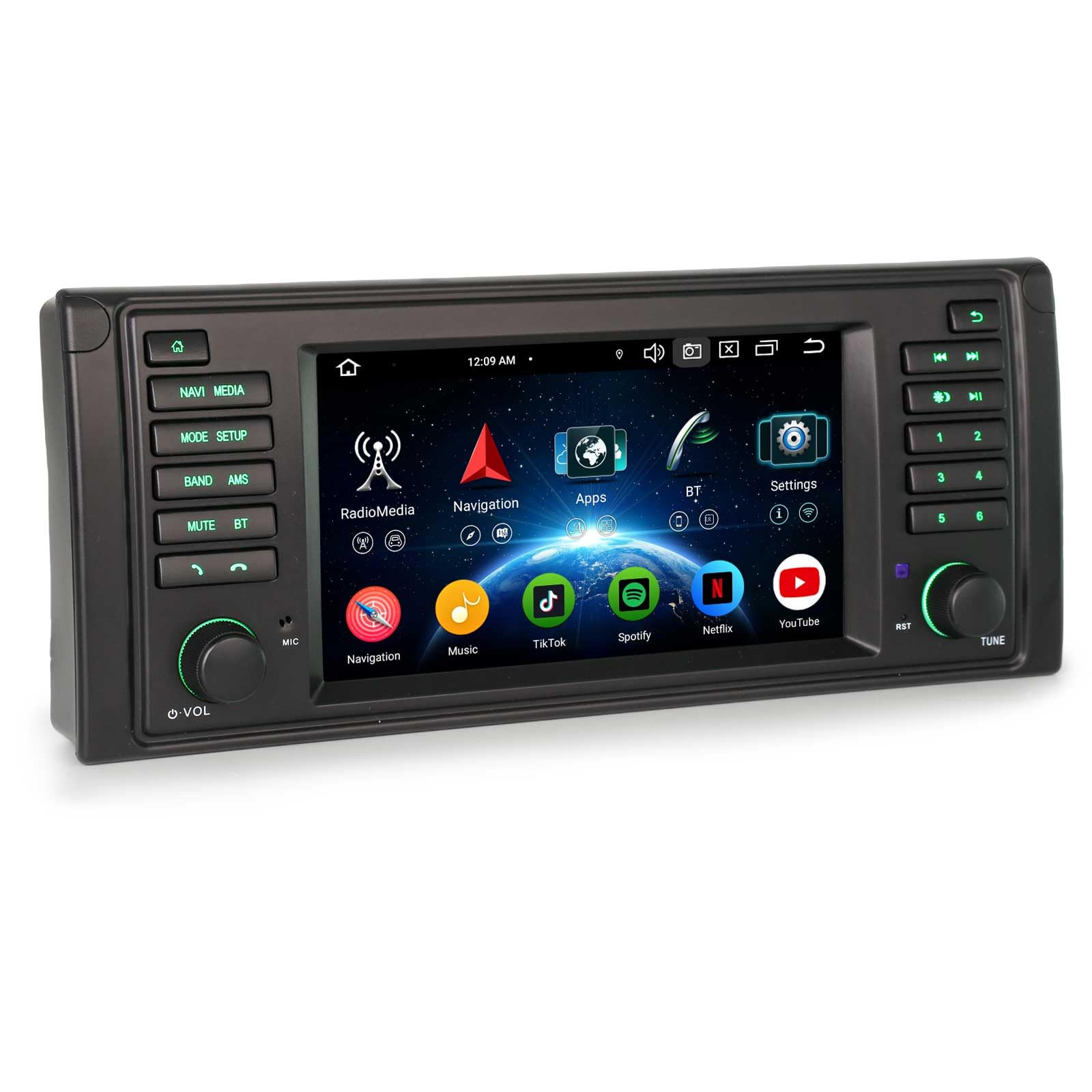 Erisin 8-Kern 4GB+64GB Android 16 Autoradio Bluetooth für BMW 5 Series 5er E39 M5 7 Zoll GPS Navi IPS Touchscreen Unterstützt Wireless CarPlay Android Auto DAB+ Radio DSP A2DP WiFi OBD2 Canbus FM