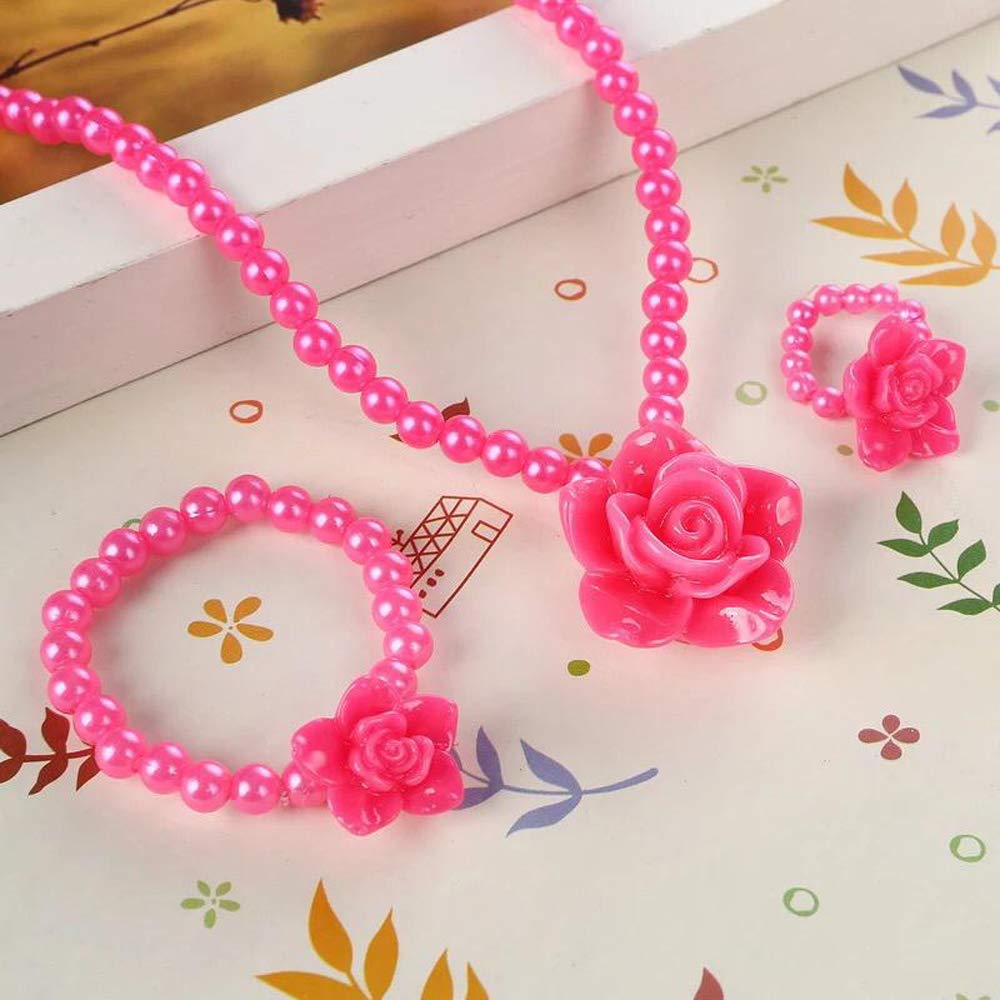 Pearl Pendant Necklace Bracelet Ring Set (10085s)