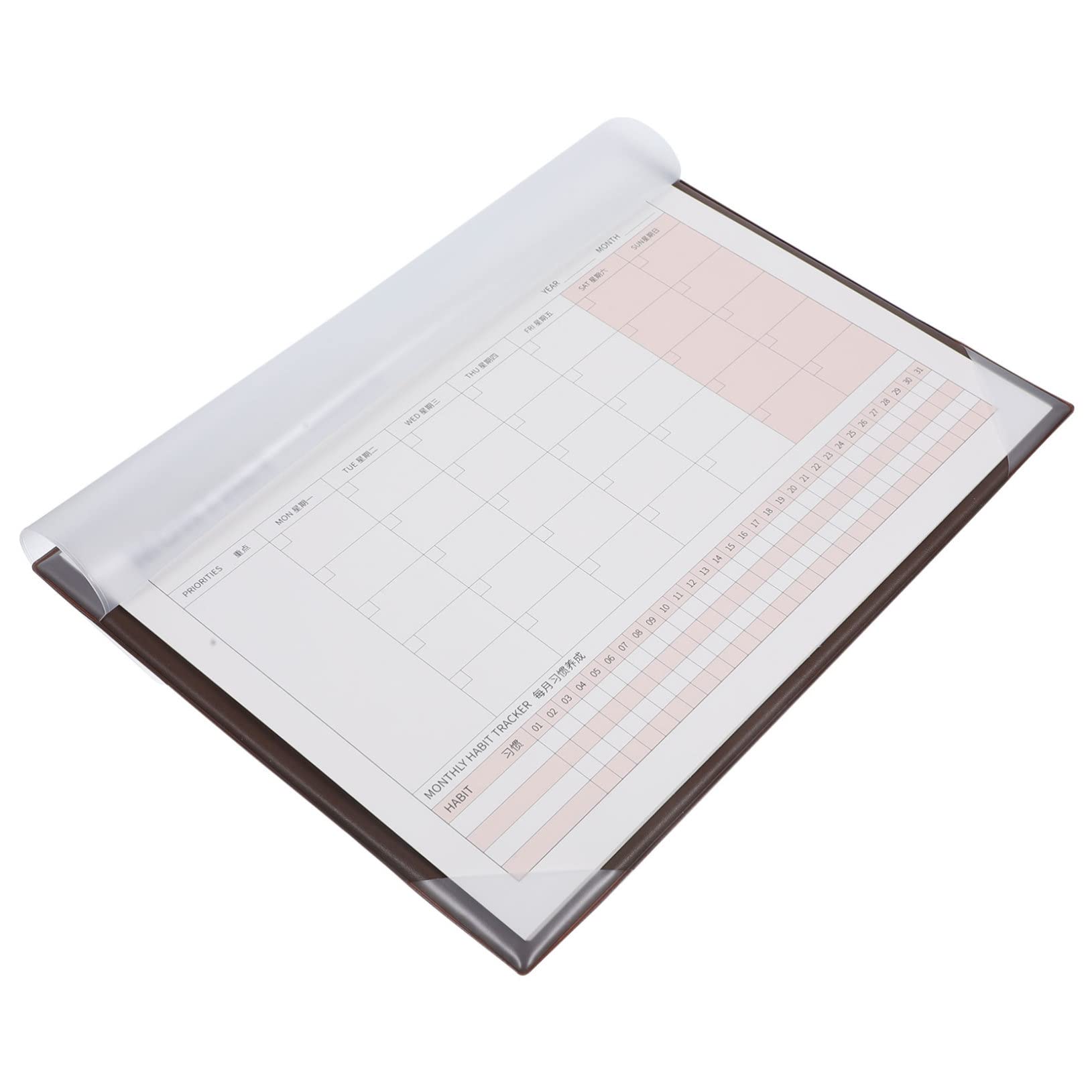 VILLCASE 5piezas Calendario De Escritorio Auto-rellenable Planificador Mensual Notas De Agenda Para Oficina y Estudio Diseño Simple y Práctico