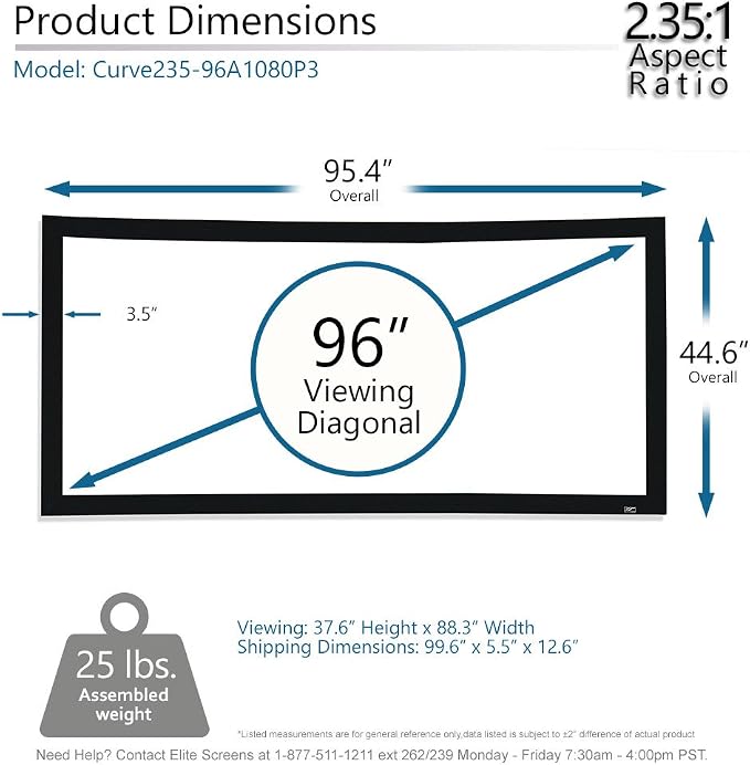 Pantalla de proyector curva Elite Screens 96 pulgadas miniatura 4