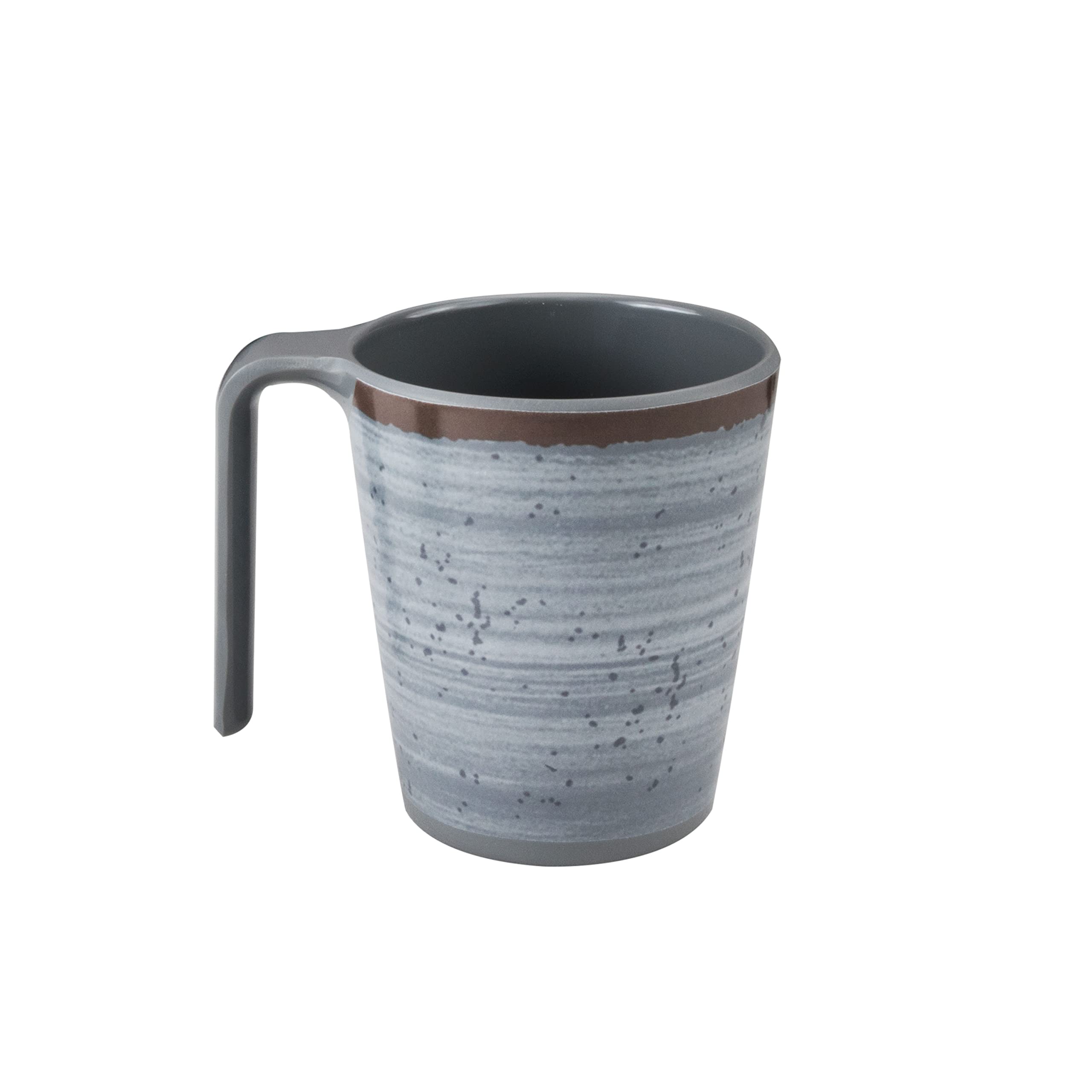 Lot 4 tasses en mélamine 400ml Aspect faïence Gris marron