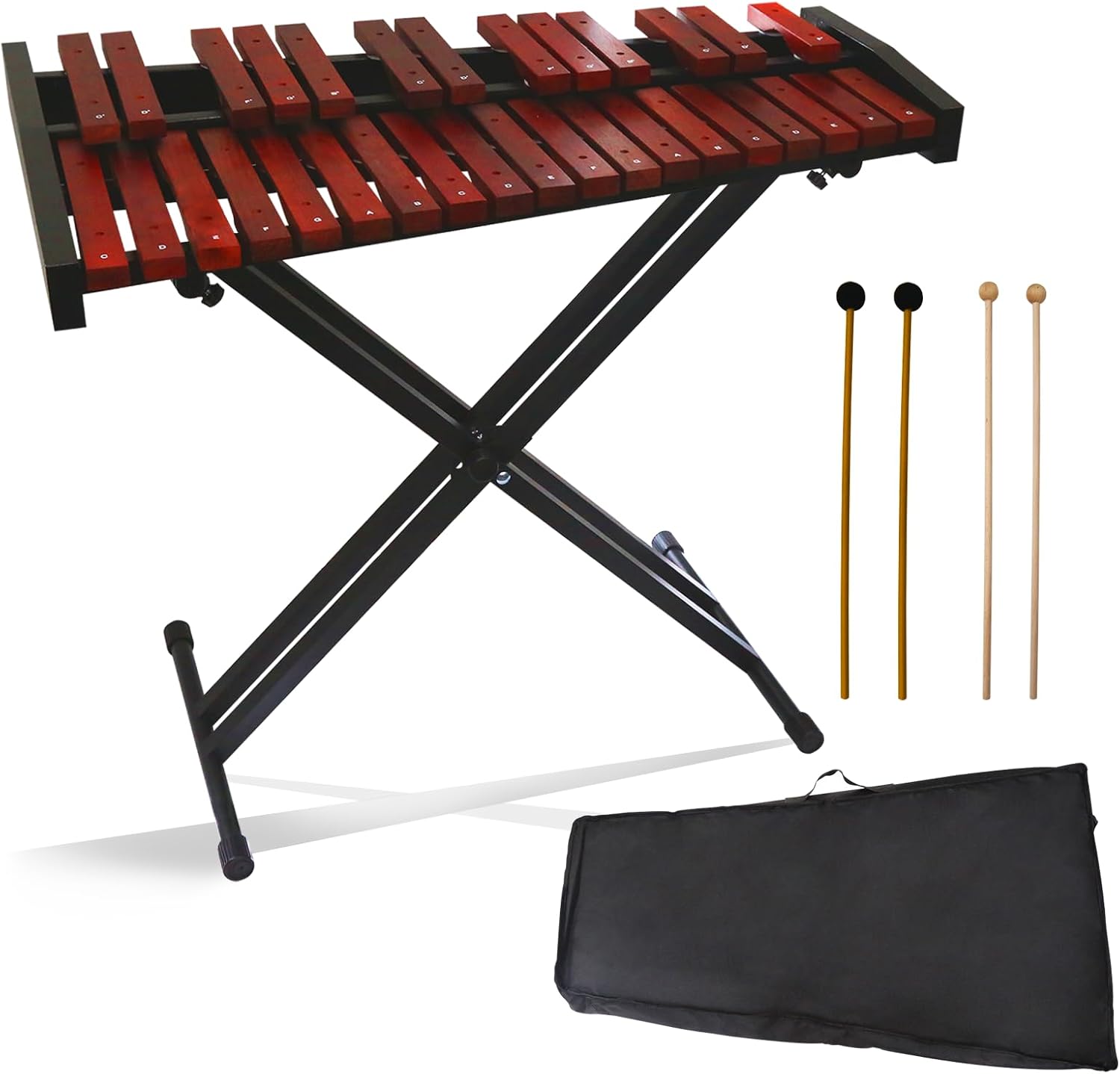 Marimba, 32 Key Wooden Adult Xylophone with Mallets and Adjustable Stand Professional Marimba for Beginners and Students Professional (Wooden) (32)
