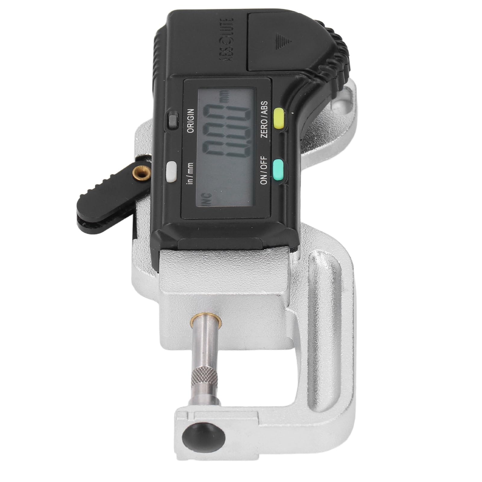 Medidor de Espesor Digital ABS Herramienta de Medición de Espesor Horizontal Desmontable para Papel de Cuero 0-12,7 Mm 0,01 Mm, con Función de Apagado Automático