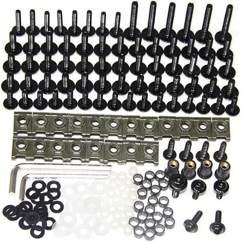 WYNMOTO US Stock ZX9R 1998 1999 98 99 Full Motorcycle Fairings Aluminum Fasteners Bolt Kit Body Screws Hardware Clips (Black)