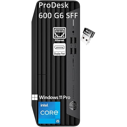 HP Desktop Computer Tower PC ProDesk 600 G6 for Home & Business, Intel 6-Core i5-10400 Processor, 32GB DDR4 RAM, 1TB PCIe SSD, WiFi Adapter, 2 DisplayPorts, RJ-45, Type-C, KB & Mouse, Windows 11 Pro