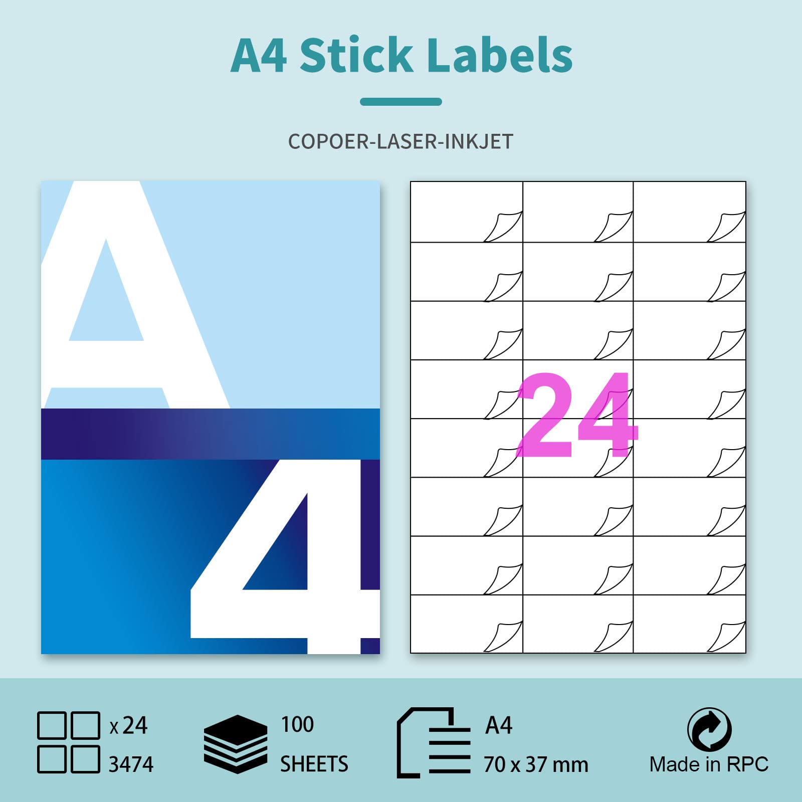 Avery Etichette Adesive Non Rimovibili In Poliestere Bianco - Adesivo