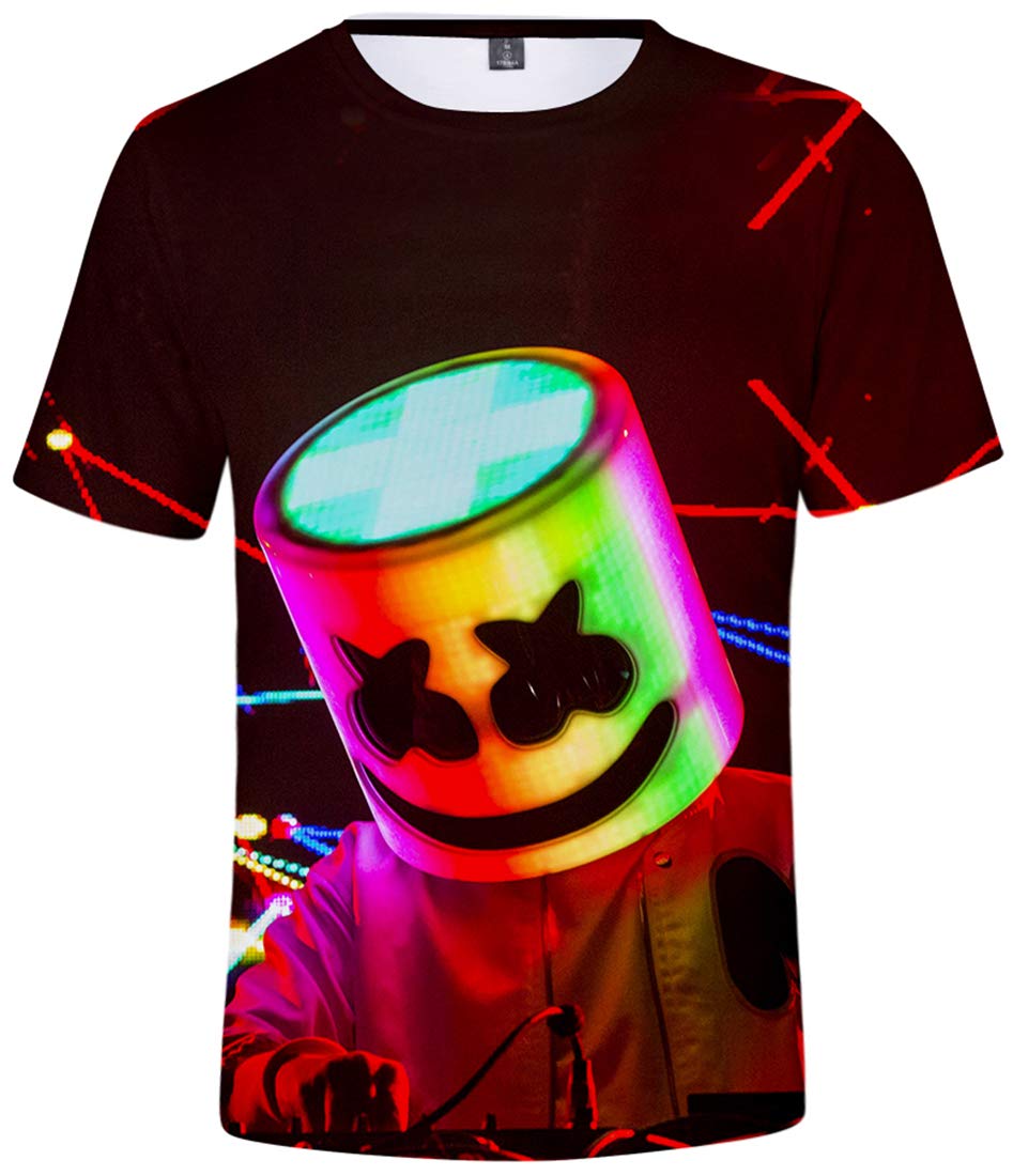 Emilyle Boys 3d Printed T Shirt Dj Marshmello Music Festival
