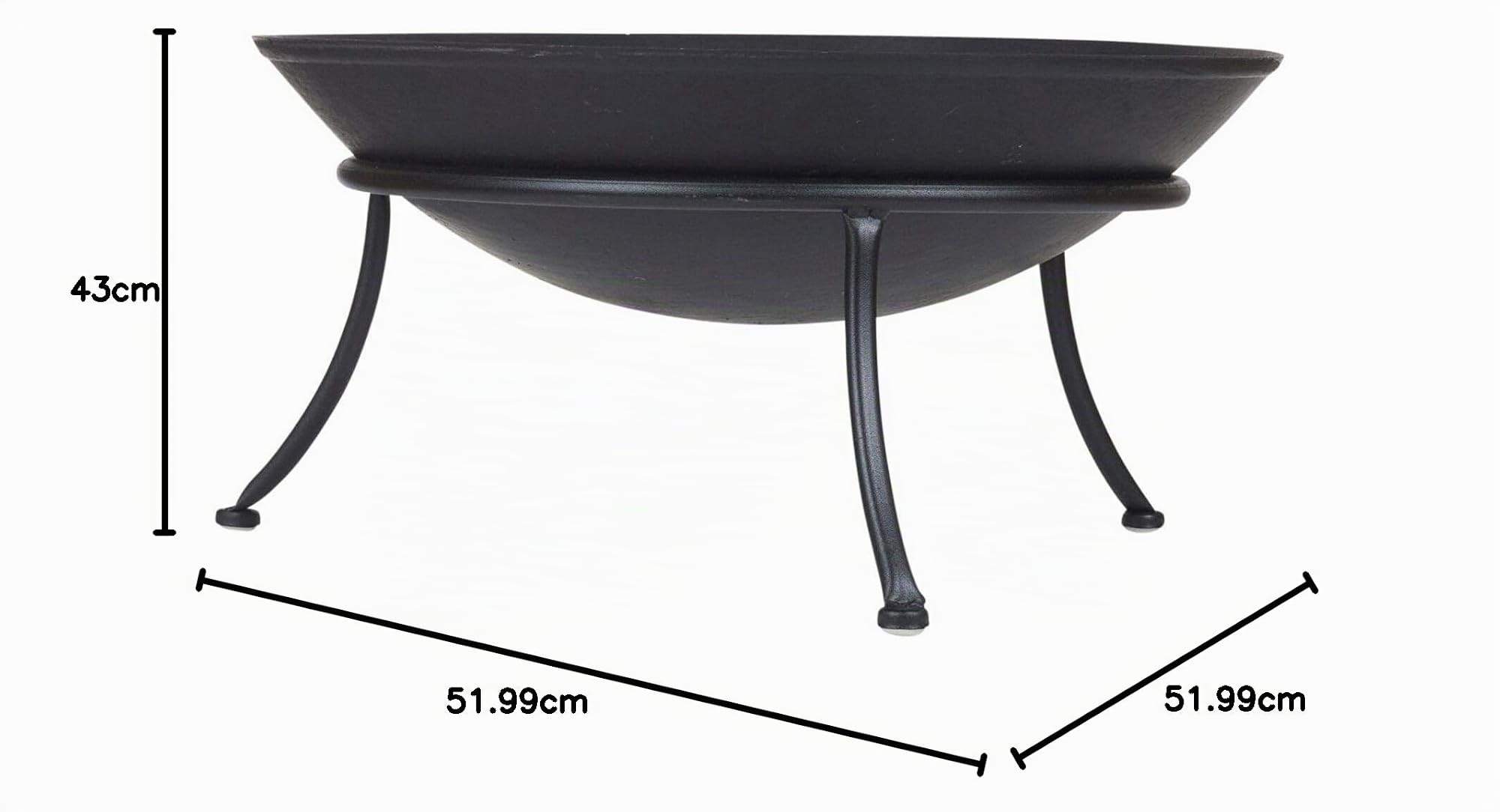 BRAciere per Fuoco Druline 47 cm Acciaio Nero