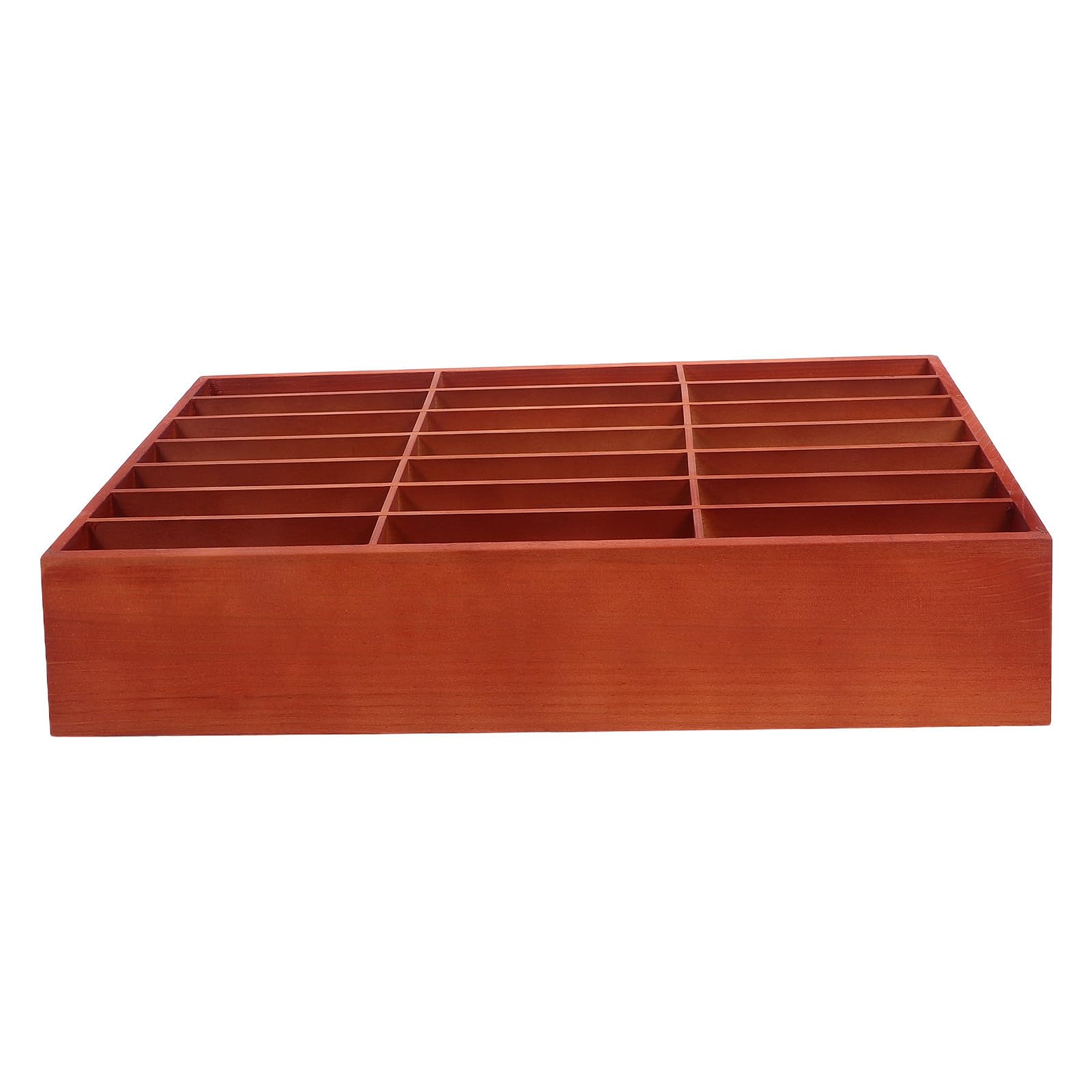 Scatola Porta Cellulare in Legno da Scrivania 21 Slot | Organizzatore per Ufficio e Sala Riunioni, Gestione Efficiente del Tavolo, Marrone