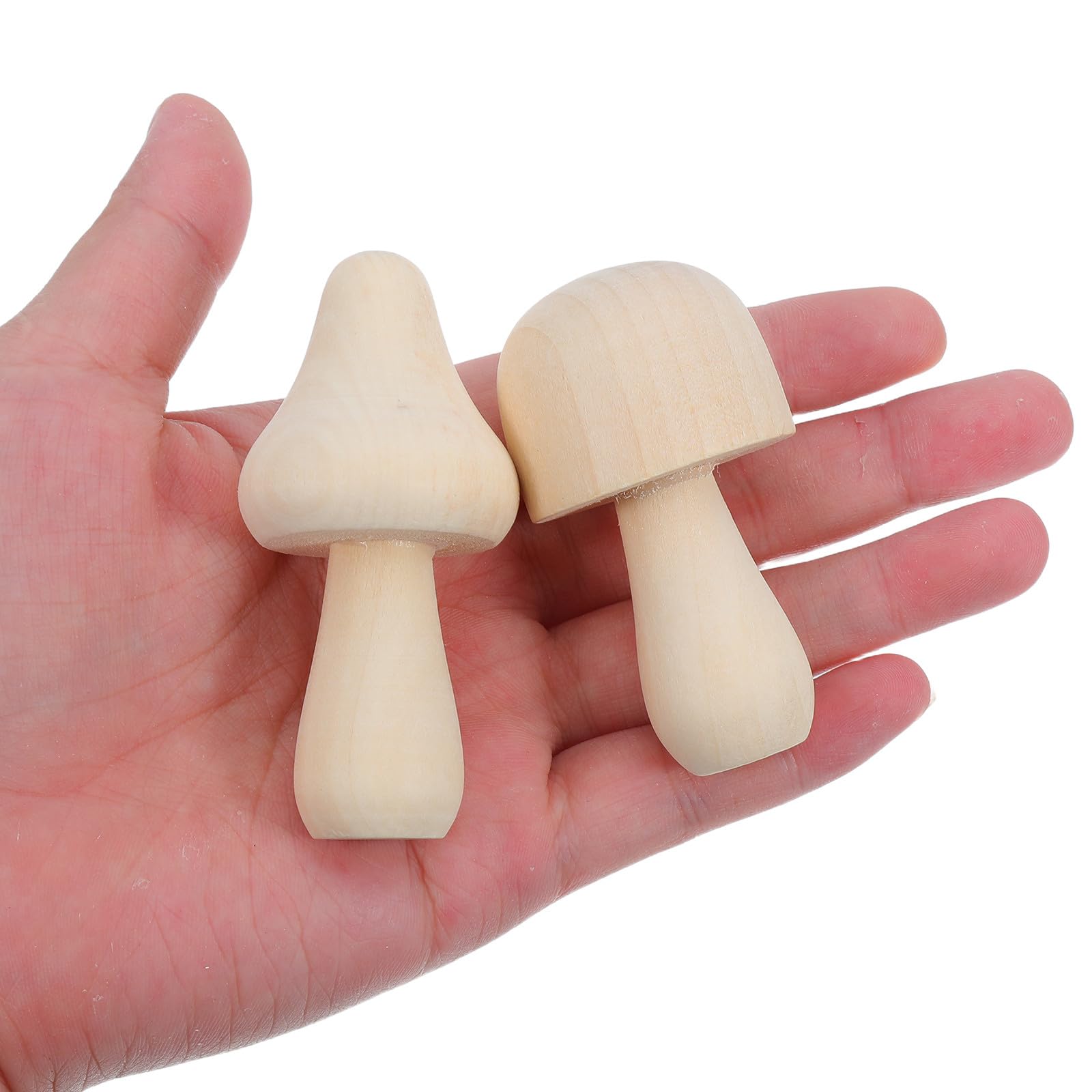 DOITOOL 50 mini setas de madera sin pintar de 7,2 x 3,3 cm (2,83 x 1,3 pulgadas) para manualidades y pintura. Figuras de madera en blanco para proyectos de arte infantil.