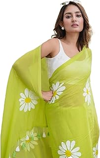 Yashika Women's Georgette Floral Printed Saree With Unstitched Blouse Piece |saree for Women | New Sari | Latest Saree Price In India