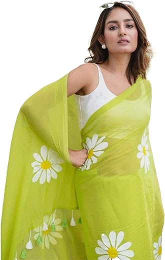 Yashika Women's Georgette Floral Printed Saree With Unstitched Blouse Piece |saree for Women | New Sari | Latest Saree