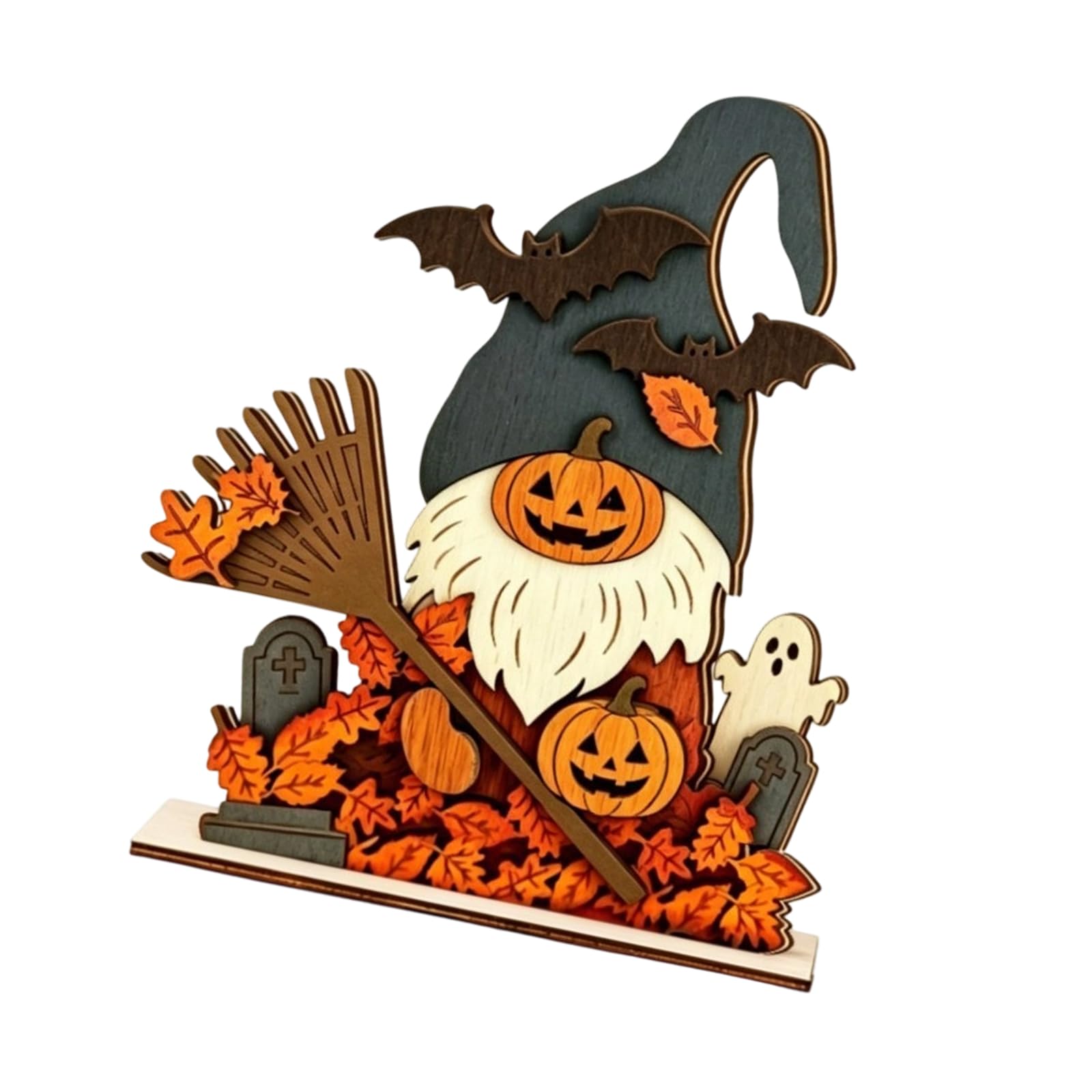 Halloween Table Decorations Pumpkin Witches Centerpieces Wooden Table Signs 2D Flat Standing Tabletop Decorations for Party Home Tiered Tray Decors for Holiday Party Wooden Tables Signs