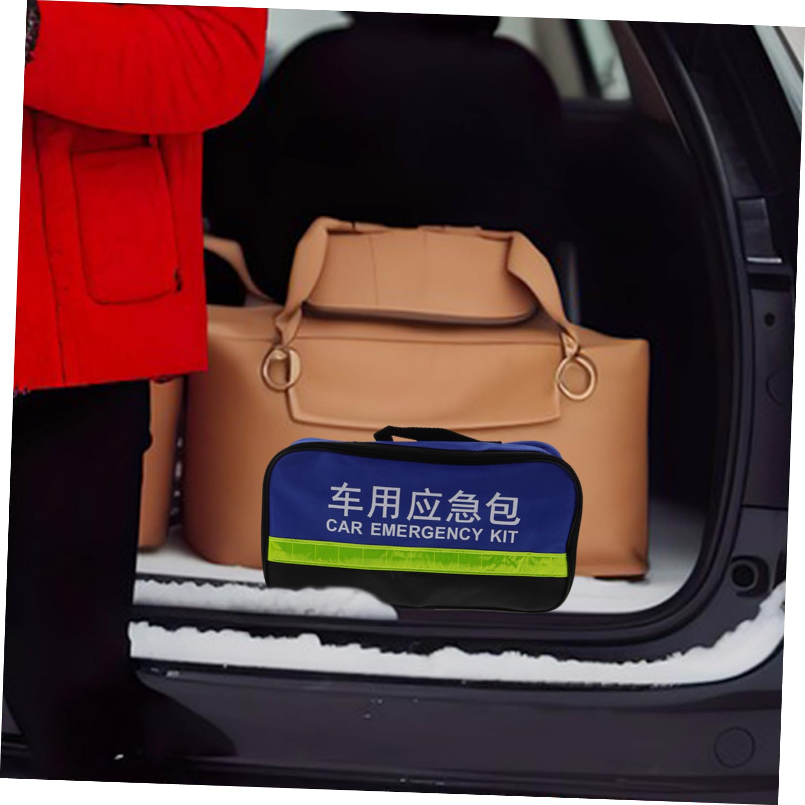 iplusmile Kit di Emergenza Auto, Assistenza Completa per Guasti e Controlli Veicolo, Utensili Abs, Gomma, Metallo e Tessuto