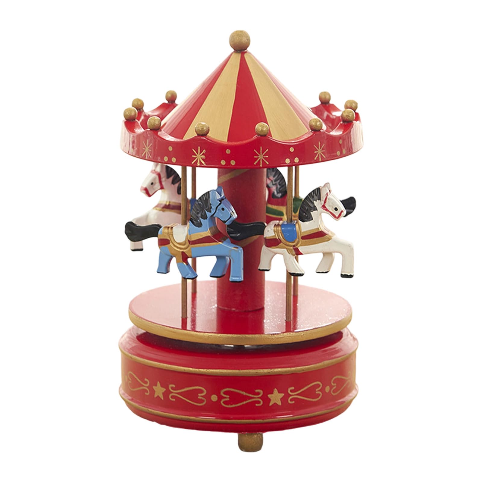 KAQNTUD Festive Rotating Carousel Music Box Ornament Simple Hand Crank Mechanism Christmas Decorations Vintage Christmas Music Box