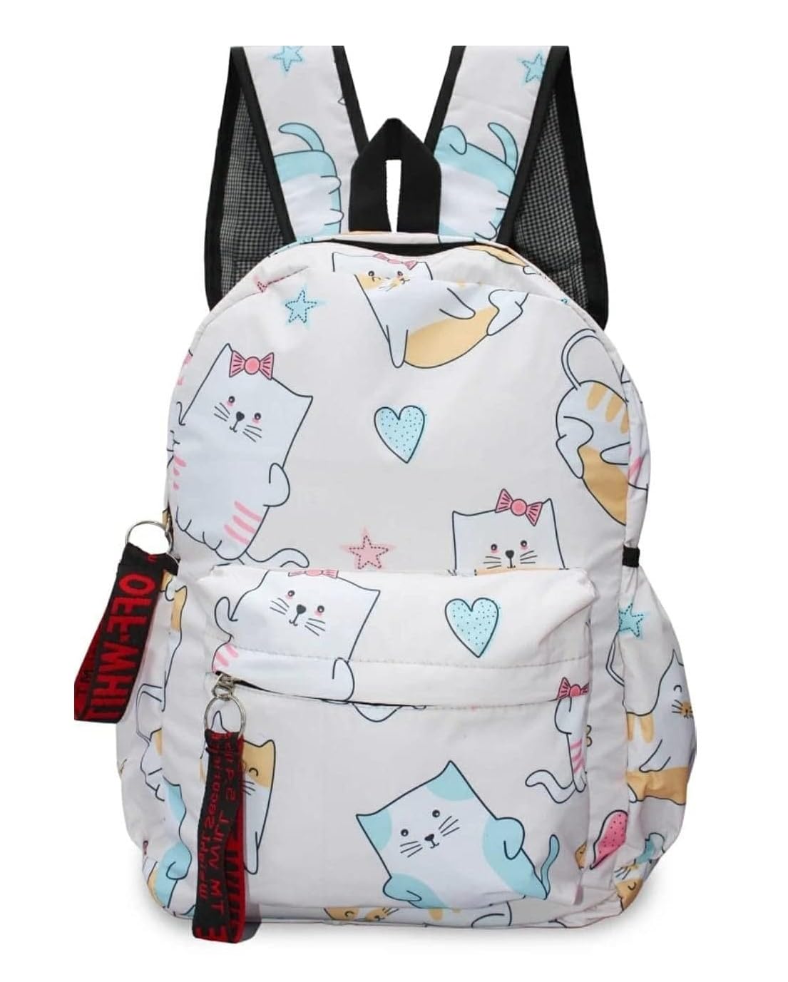 GIRLISH Casual Collage School Backpack lightweight Travel Tiution Waterproof Bag For girls boys (Grey kitty)