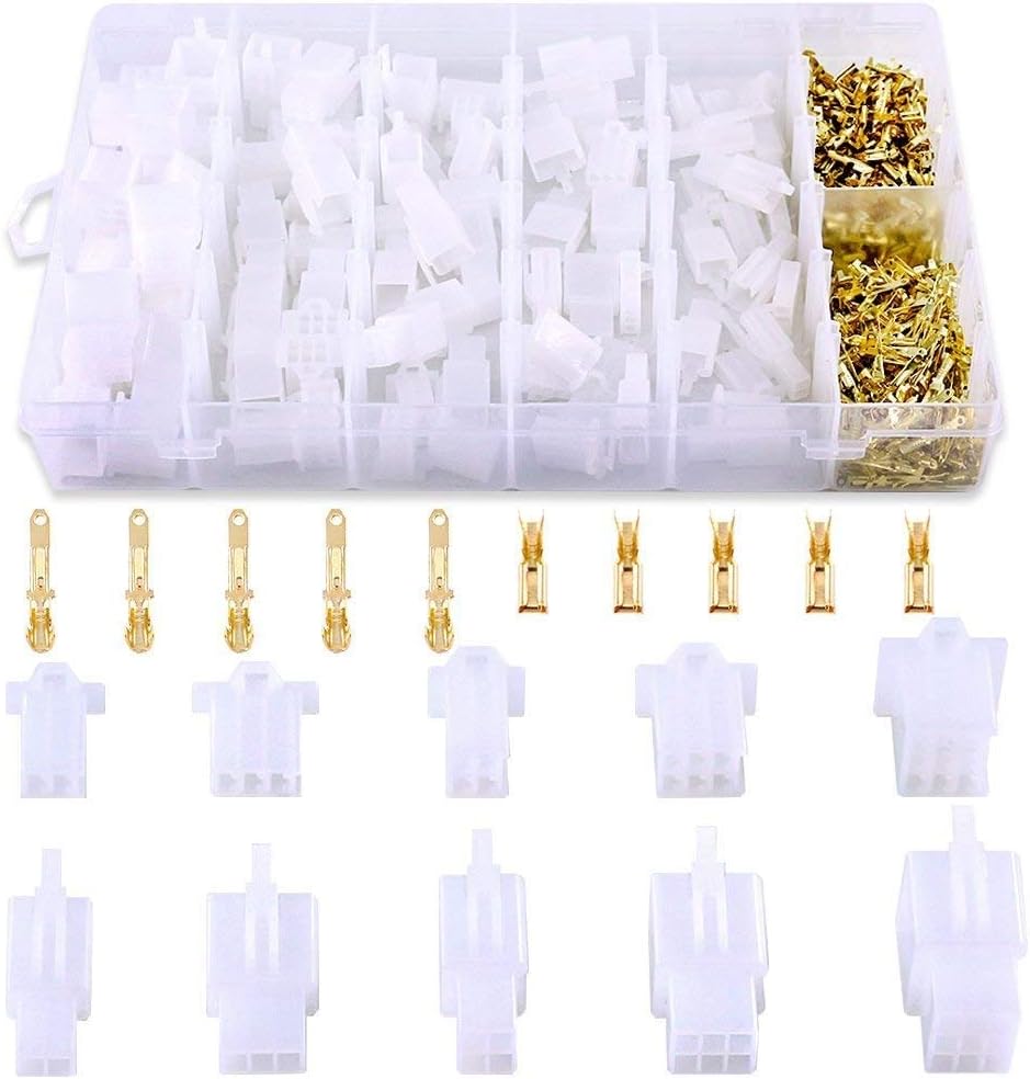 580Pcs 2.8mm Pitch 2 3 4 6 9 Pin Wire Connectors Housing Terminal, Male & Female Plug Housing and Pin Header Crimp Wire Terminals Connector Assortment Kit for Motorcycle, Bike, Car, Boats