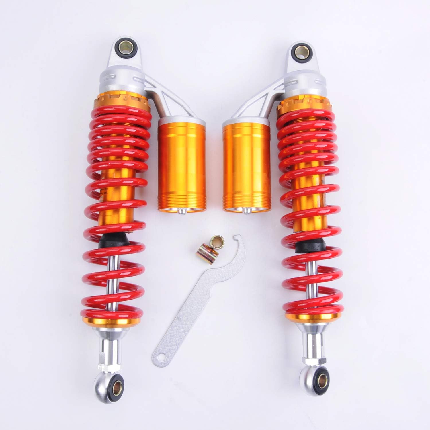 Liquor Pair Shock Absorbers 350MM 13.8 inch for Motorcycle Replacement Round Ends After Market Fit for Scooter ATV Go Kart Quad Dirt Sport Bikes