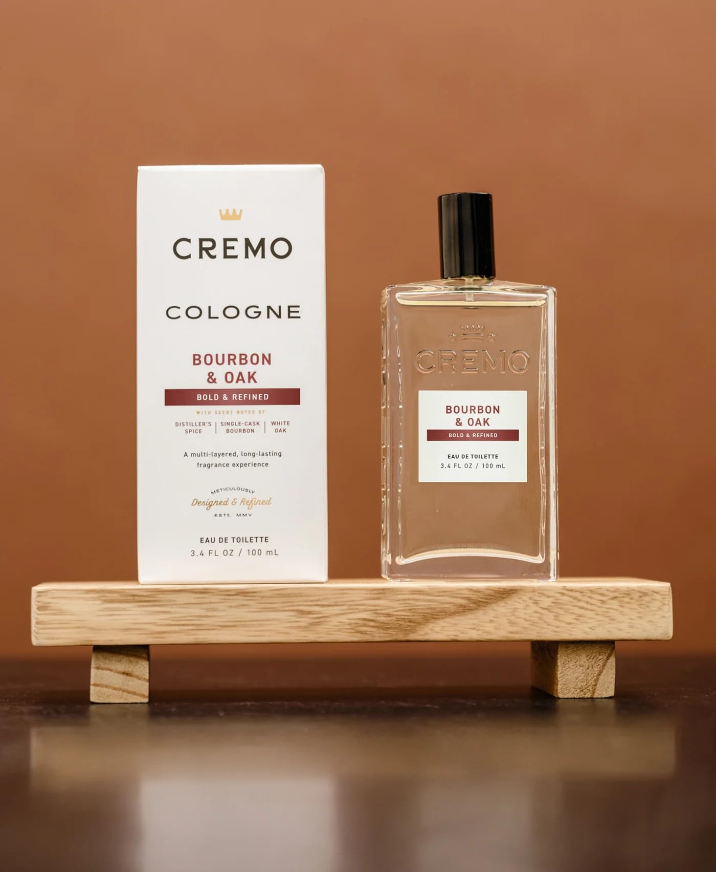 CREMO - Bourbon & Oak Eau de Toilette for Men – woda kolońska z pikantnym zapachem – 100 ml
