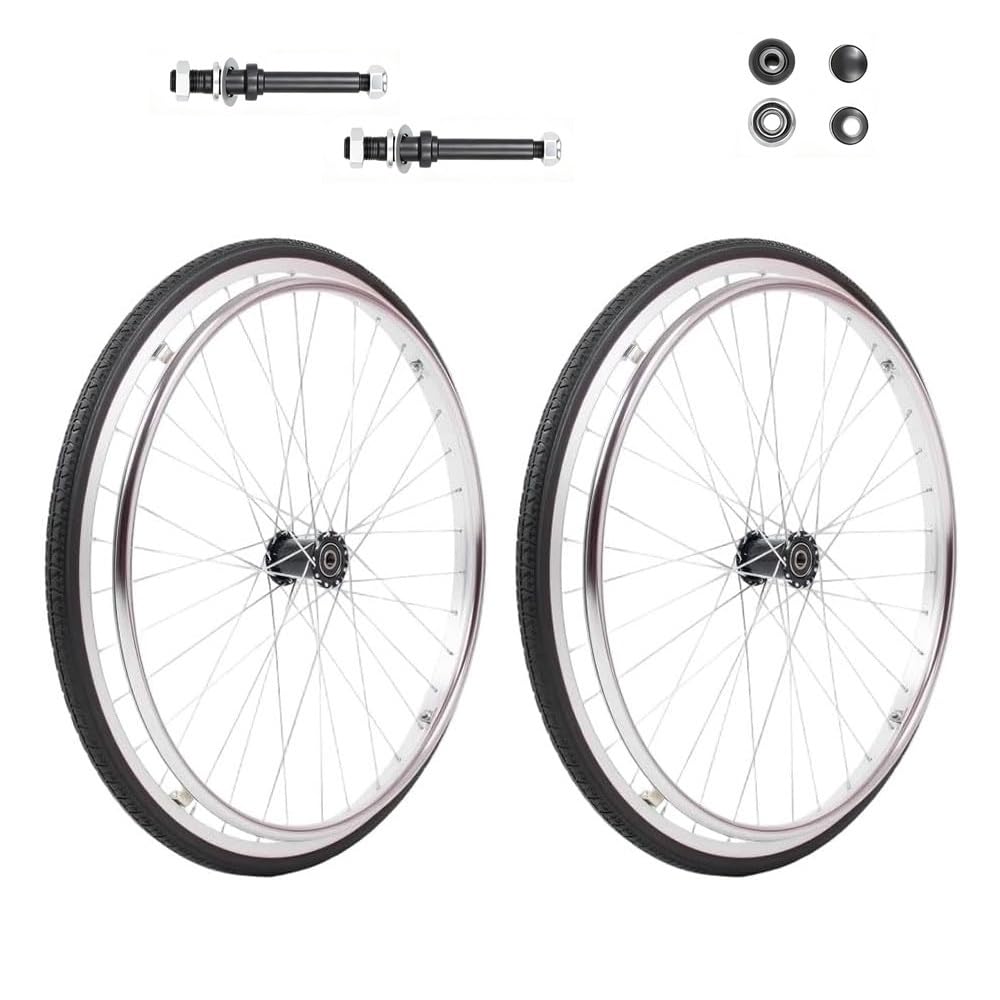 Paquete De 2 Ruedas Para Silla De Ruedas Trasera 24 Pulgadas Repuestos Sillas De Ruedas Con Llanta, Neumáticos Para Sillas De Ruedas Manuales